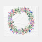 Floral Berries Wreath Fleecedecke (Vorderseite (Horizontal))