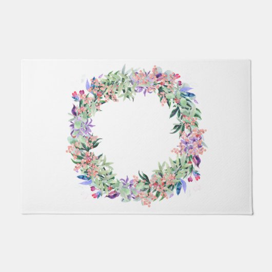 Floral Berries Wreath Fußmatte (Vorderseite)