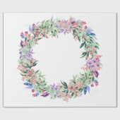 Floral Berries Wreath Geschenkpapier (Flach)