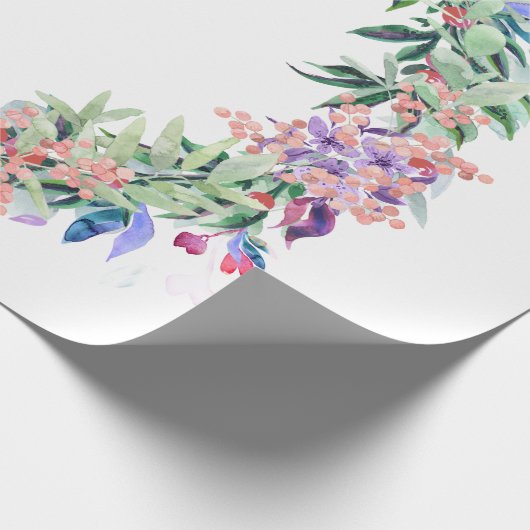 Floral Berries Wreath Geschenkpapier (Ecke)