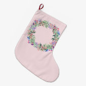 Floral Berries Wreath Großer Weihnachtsstrumpf (Vorderansicht (hängend))