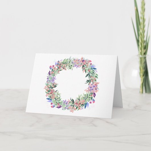 Floral Berries Wreath Karte (Vorderseite)