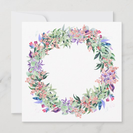 Floral Berries Wreath Karte (Vorderseite)