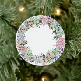 Floral Berries Wreath Keramik Ornament