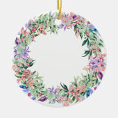 Floral Berries Wreath Keramik Ornament (Vorne)