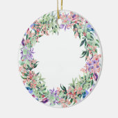 Floral Berries Wreath Keramik Ornament (Links)