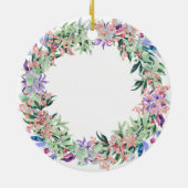 Floral Berries Wreath Keramik Ornament (Hinten)