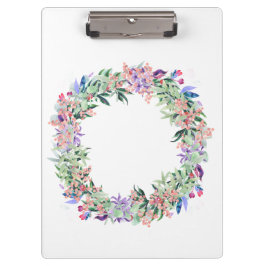 Floral Berries Wreath Klemmbrett
