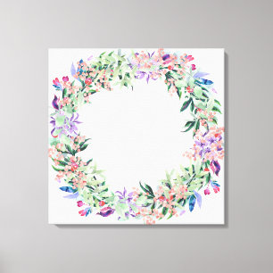 Floral Berries Wreath Leinwanddruck