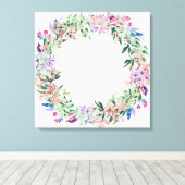 Floral Berries Wreath Leinwanddruck (Insitu (Holzboden))