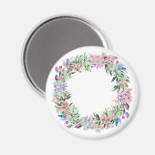 Floral Berries Wreath Magnet (Vorderseite/Rückseite)