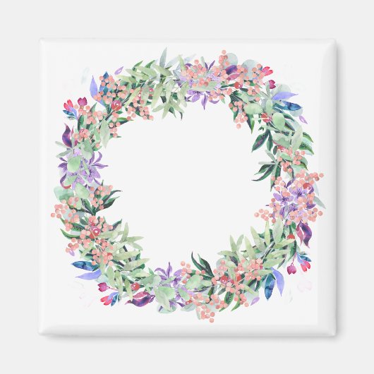 Floral Berries Wreath Magnet (Vorne)