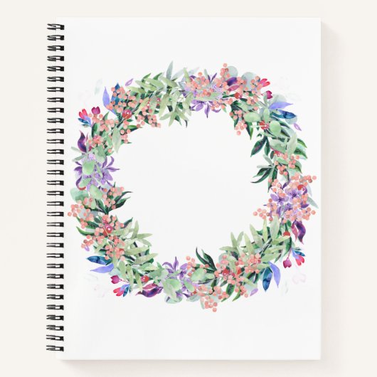 Floral Berries Wreath Notizblock (Vorderseite)