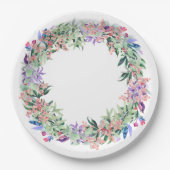 Floral Berries Wreath Pappteller (Vorderseite)