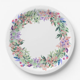 Floral Berries Wreath Pappteller