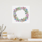 Floral Berries Wreath Poster (Küche)
