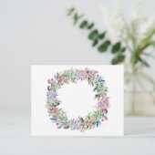 Floral Berries Wreath Postkarte (Stehend Vorderseite)