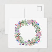 Floral Berries Wreath Postkarte (Vorne/Hinten)