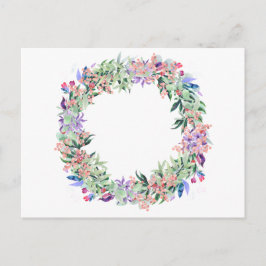 Floral Berries Wreath Postkarte