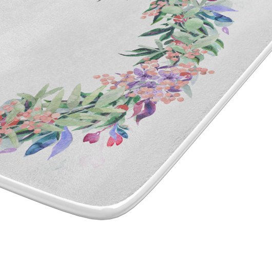 Floral Berries Wreath Schneidebrett (Ecke)