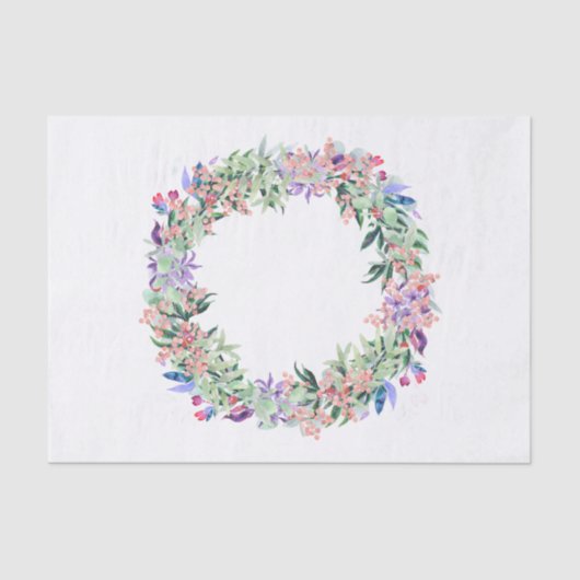 Floral Berries Wreath Seidenpapier (Vorderseite)