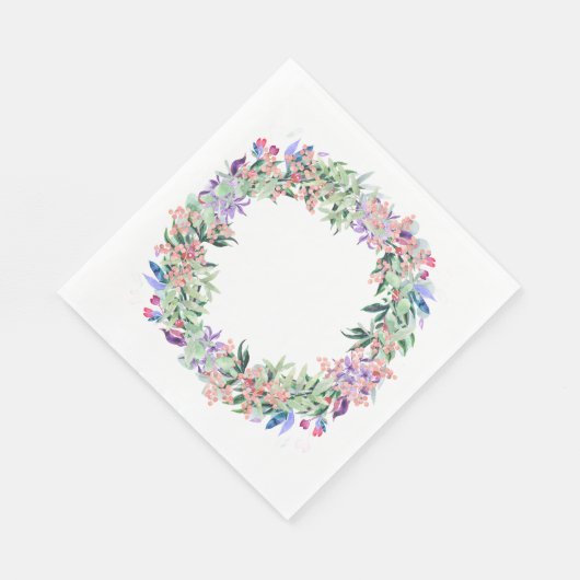 Floral Berries Wreath Serviette (Ecke)