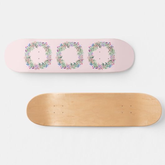 Floral Berries Wreath Skateboard (Horizontal)