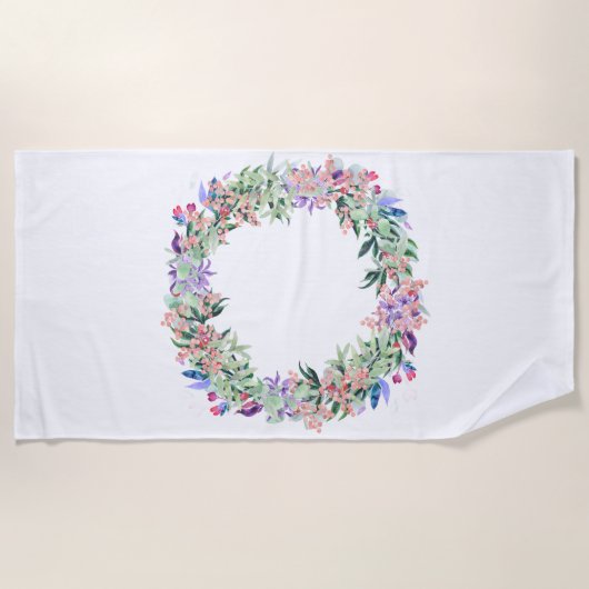 Floral Berries Wreath Strandtuch (Vorderseite)