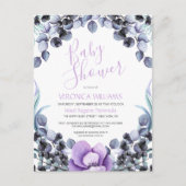 Floral Berry Baby Dusche Einladung Postkarte (Vorderseite)