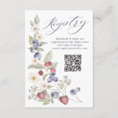Floral Berry Sweet Baby Shooting QR Code Registrie Begleitkarte (Vorderseite)