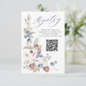 Floral Berry Sweet Baby Shooting QR Code Registrie Begleitkarte (Stehend Vorderseite)