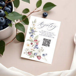Floral Berry Sweet Baby Shooting QR Code Registrie Begleitkarte