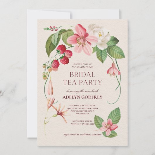 floral berry Wildflower Bridal Shower Einladung (Vorderseite)