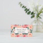 Floral | Berufliche Frauensymbole QR Code Visitenkarte (Stehend Vorderseite)