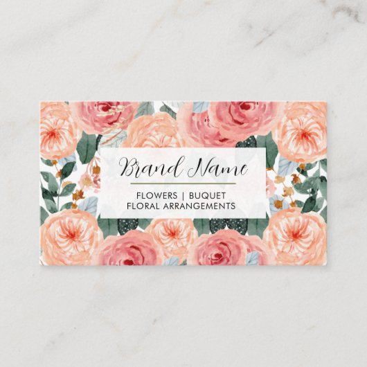 Floral | Berufliche Frauensymbole QR Code Visitenkarte (Vorderseite)