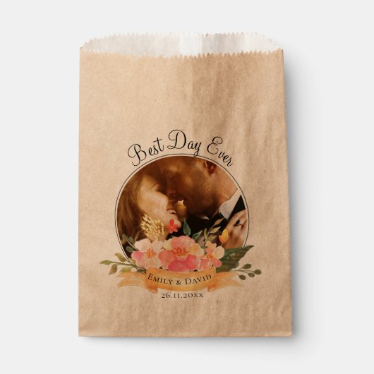 Floral Best Day Ever Foto Vielen Dank für Ihre Hoc Geschenktütchen (Vorderseite)