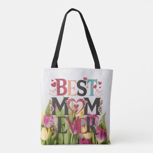 Floral Best Mama Ever Chic Tasche (Rückseite)