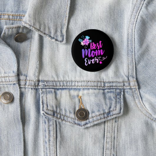 Floral Best Mama je Button (Beispiel)