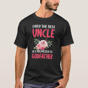 Floral Best Onkel Promoted Godvater Schwangerschaf T-Shirt