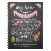 floral Best Teacher retirement leaving gift Notizblock (Vorderseite)