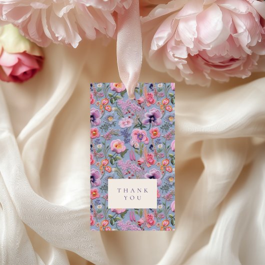 Floral bestickte Hochzeitstipps Vielen Dank Geschenkanhänger