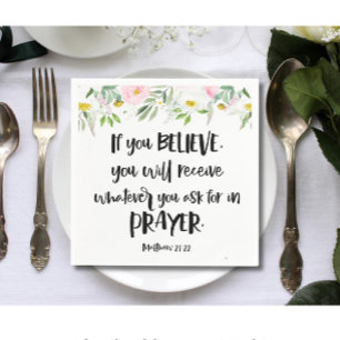 Floral Bibelvers Serviette