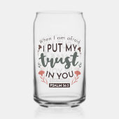 Floral Bible Verse Art 'I put my trust in you' Dosenglas (Rückseite)