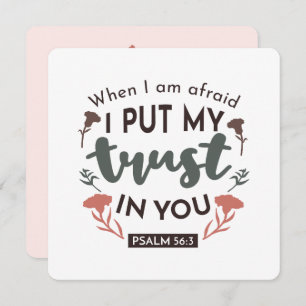 Floral Bible Verse Art 'I put my trust in you' Feiertagskarte