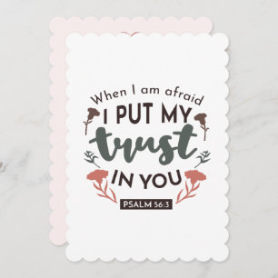 Floral Bible Verse Art 'I put my trust in you' Feiertagskarte