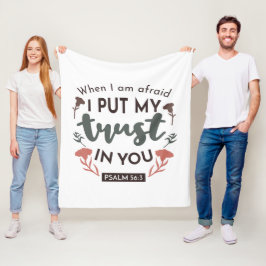 Floral Bible Verse Art 'I put my trust in you' Fleecedecke