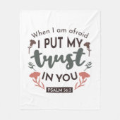 Floral Bible Verse Art 'I put my trust in you' Fleecedecke (Vorderseite)