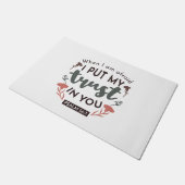Floral Bible Verse Art 'I put my trust in you' Fußmatte (Schrägansicht)