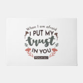 Floral Bible Verse Art 'I put my trust in you' Fußmatte (Vorderseite)