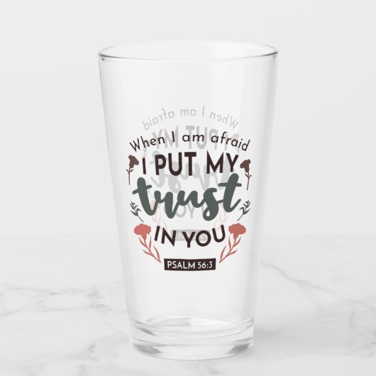 Floral Bible Verse Art 'I put my trust in you' Glas (Vorderseite)